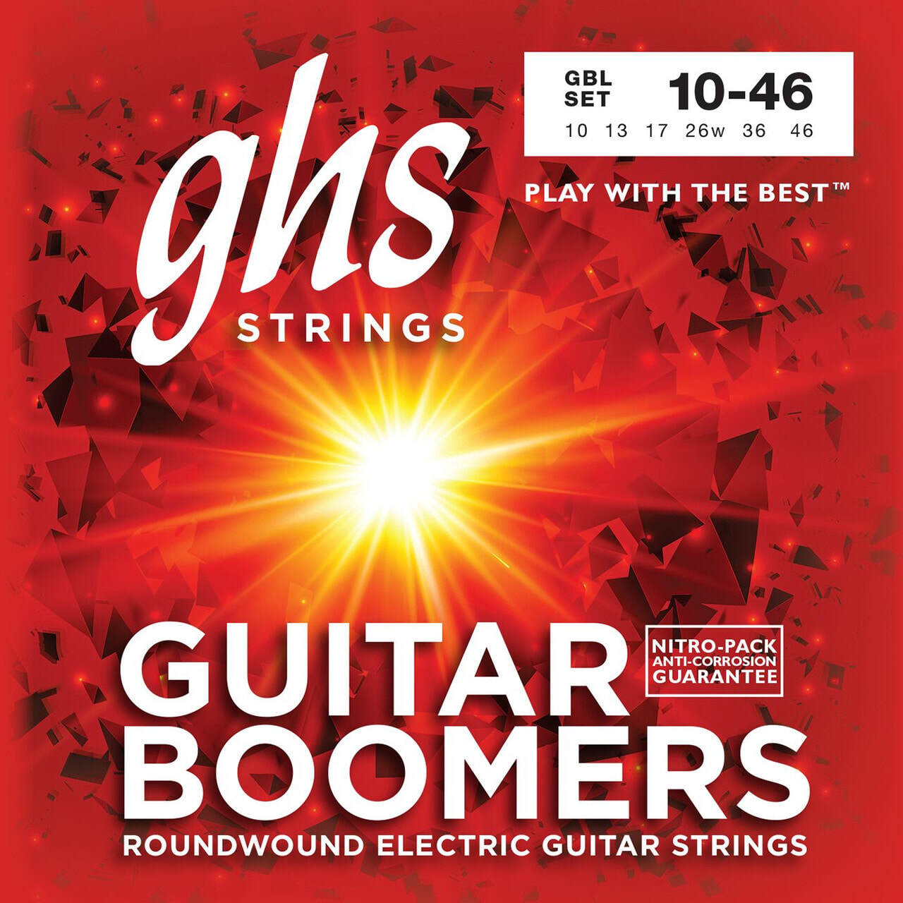6 pack ghs guitar boomers electric guitar strings 010 046 light 1
